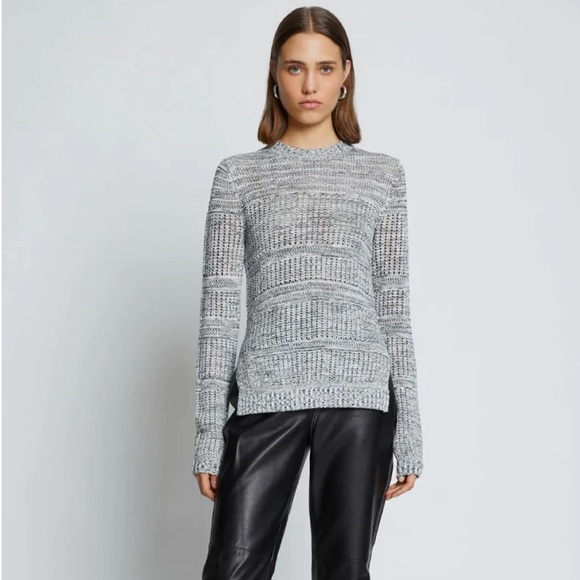 PROENZA SCHOULER WHITE LABEL Cotton Silk Pique Knit Top - Ecru - Picture 1 of 9